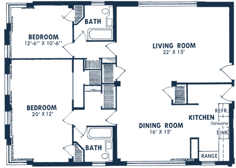 two bedroom floor plan 